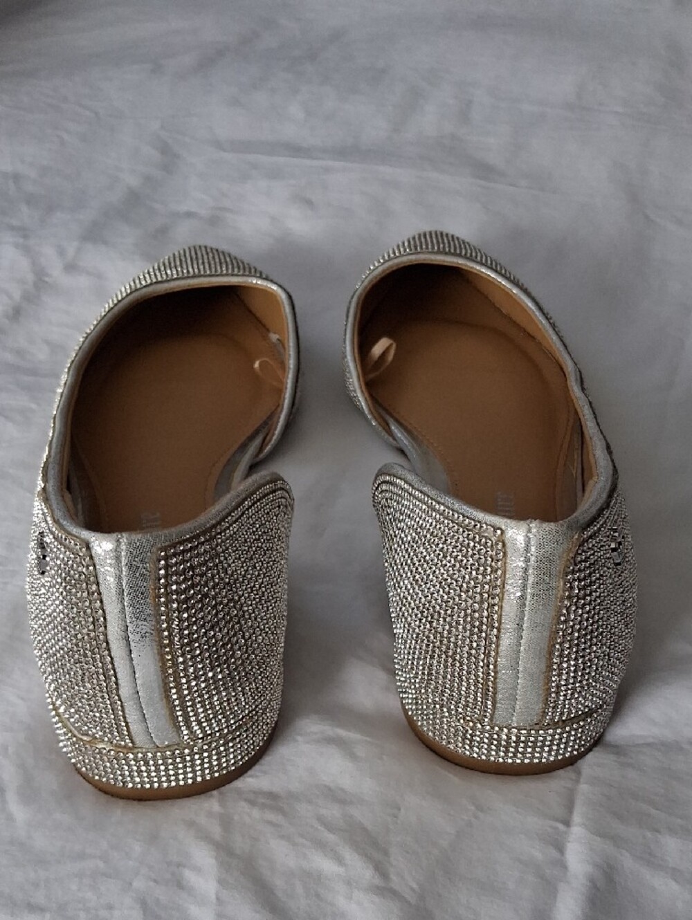 Juicy Couture Silver Rhinestone Pointed-Toe D'Orsay Flats - Picture 5 of 10